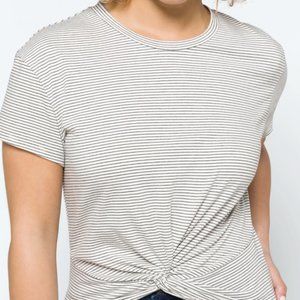 LUSH Tamara Cropped Knot Front Knit Top